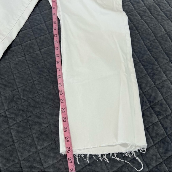 Good American Jeans Women 16 Good Straight White No Button Raw Hem CL - Picture 9 of 9